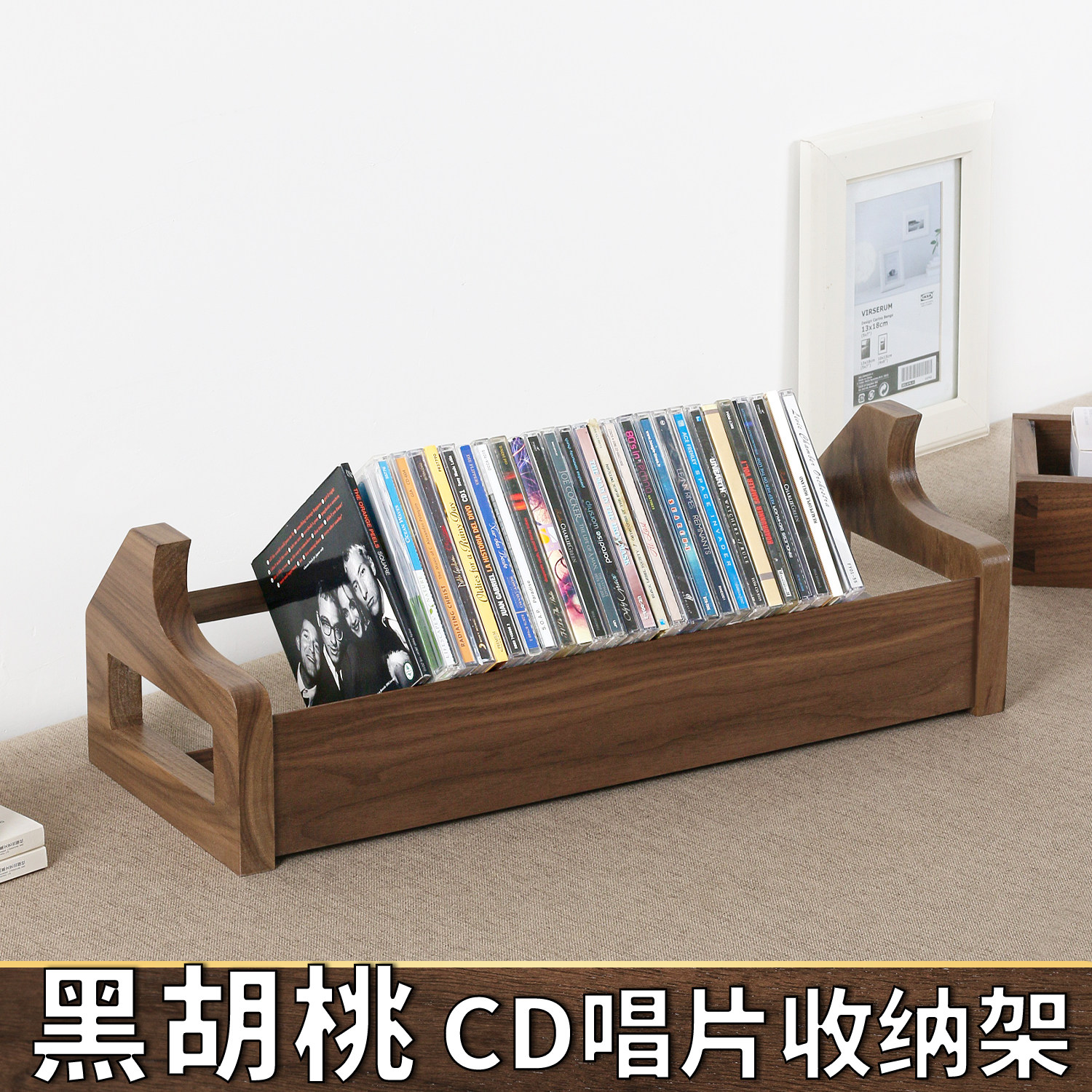 实木桌面CD收纳架PS5游戏碟片展示架DVD蓝光碟音乐唱片收藏架子_虎窝淘