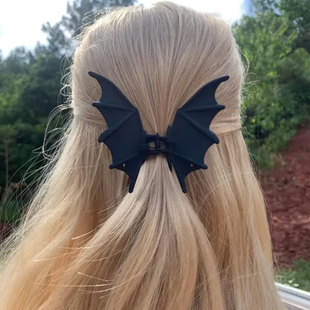 头发后尾夹蝙蝠抓夹马尾发夹哥特式鲨鱼夹万圣节发夹派对头饰发饰
