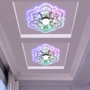 LED水晶过道走廊灯现代简约入户天花灯 创意玄光灯阳台吸顶玄关灯