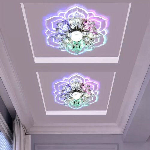 LED水晶过道走廊灯现代简约入户天花灯 创意玄光灯阳台吸顶玄关灯