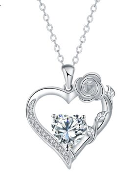 女时尚气质首饰玫瑰恋人款爱心项链