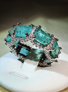 女式帕拉伊巴仿真宝石戒指