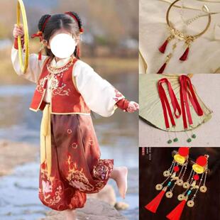 哪吒cos发饰儿童红色项圈男女发饰