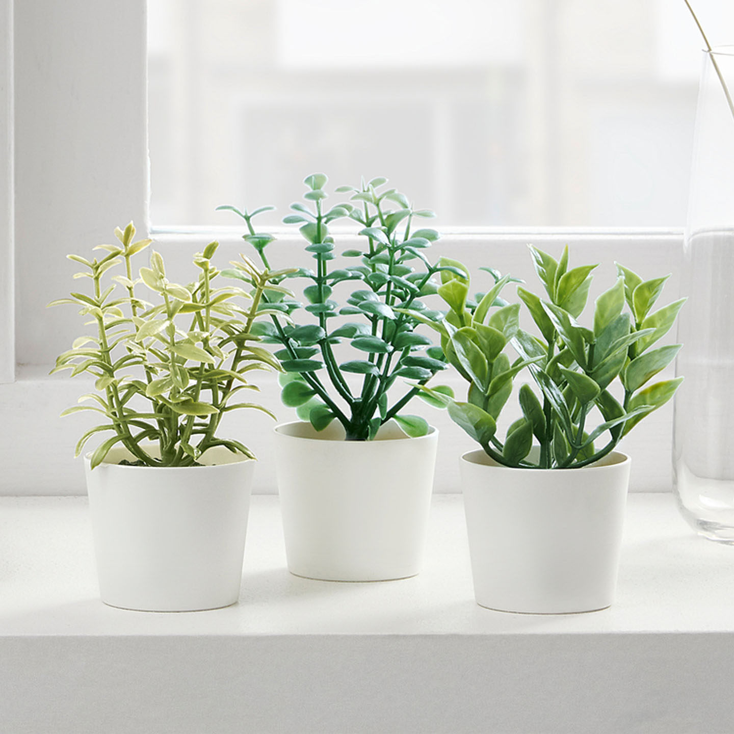 IKEA宜家 菲卡 人造盆栽带花盆 草绿植盆栽仿真绿植室内景观