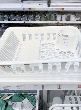 IKEA/宜家餐具滤干架白色置物架
