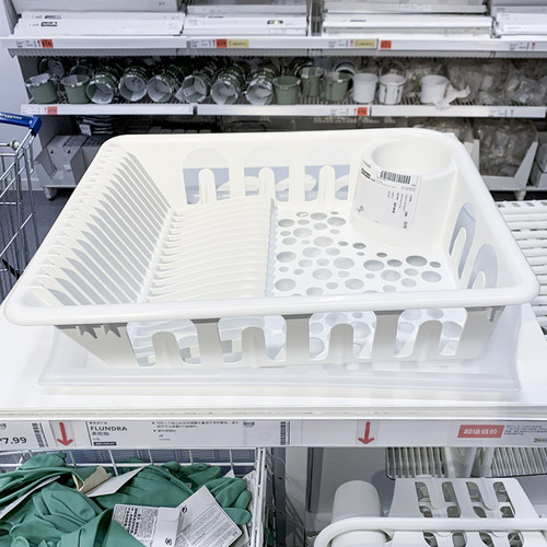 IKEA/宜家餐具滤干架白色置物架