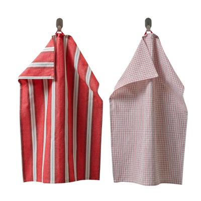 IKEA宜家 云芬特 厨房用巾毛巾红色白色擦手巾抹布50x70厘米