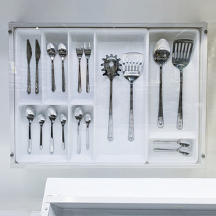 IKEA/宜家 斯多加塑料白色器皿盘 抽屉配件储物收纳 厨具餐具摆放