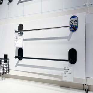 IKEA宜家 斯哥奥 毛巾杆 铝材质免打孔安装浴室卫生间防锈耐用