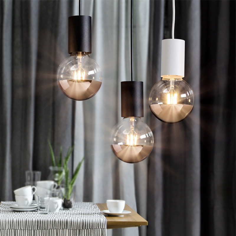 IKEA宜家 希尔博LED灯泡E27 370流明125mm直径球形玫瑰金镜面效果