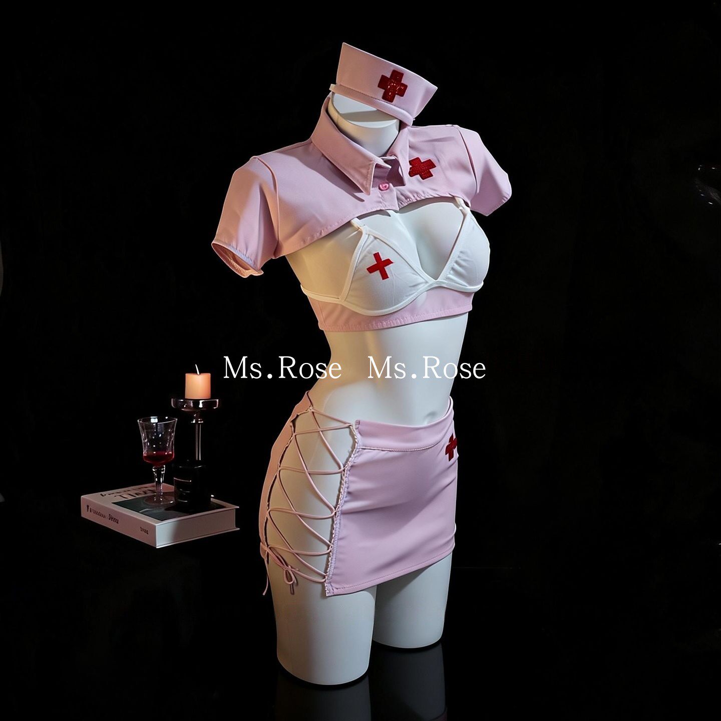 Ms Rose性感护士制服cos肚兜床性感上战袍小个子角色扮演qq衣服女