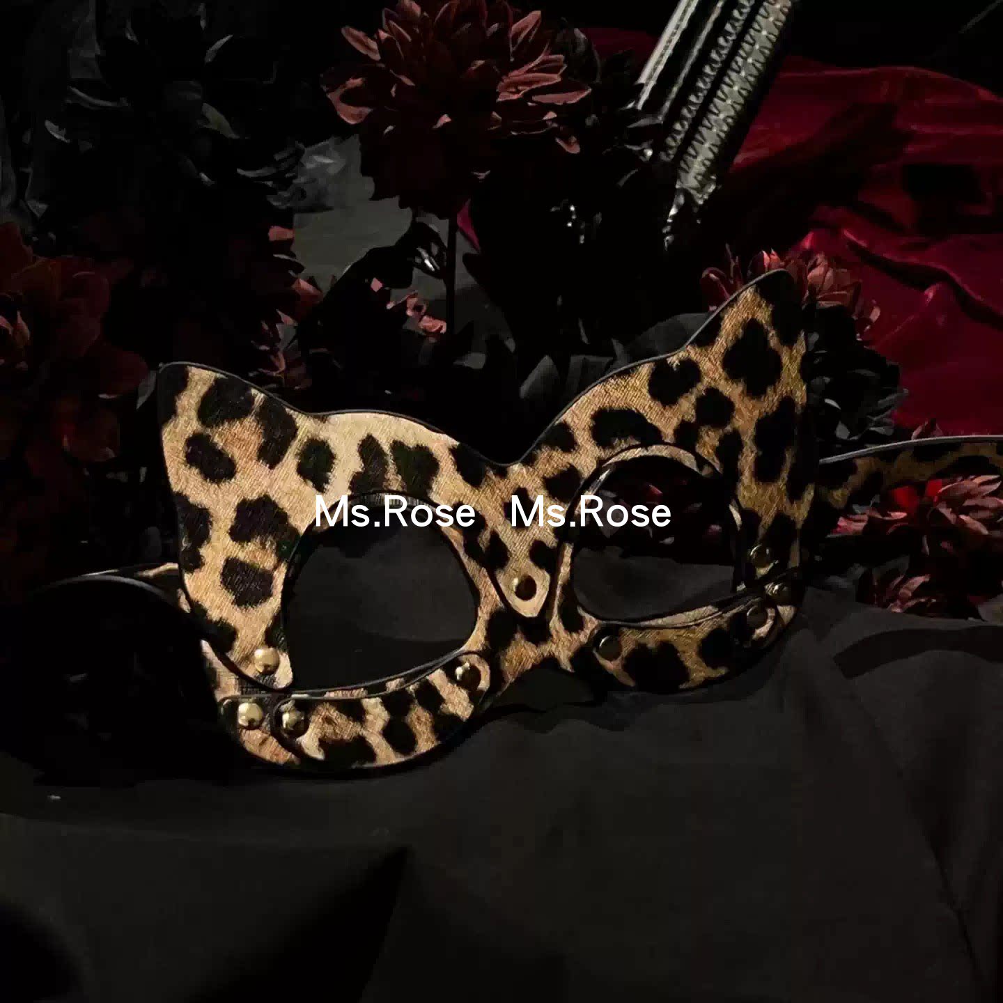 Ms Rose猫女*性感豹纹眼罩万圣节cos道具角色扮演半脸面具qq饰品