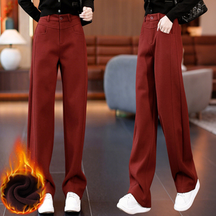 绵羊毛休闲镰刀裤女加绒加厚秋冬高腰宽松弯刀裤显瘦阔腿香蕉裤子