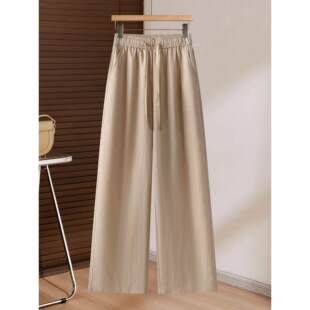 春夏季 拉夏贝尔阔腿裤 女2026新款 潮牌女装 百搭垂感九分休闲直筒裤
