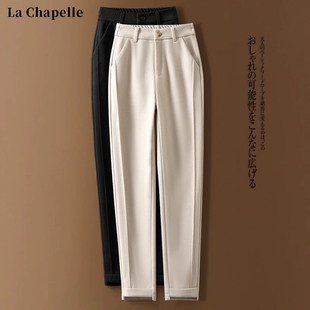 2025新款 爆款 毛呢西装 裤 加绒烟管裤 女春秋加厚女士直筒哈伦裤 女款