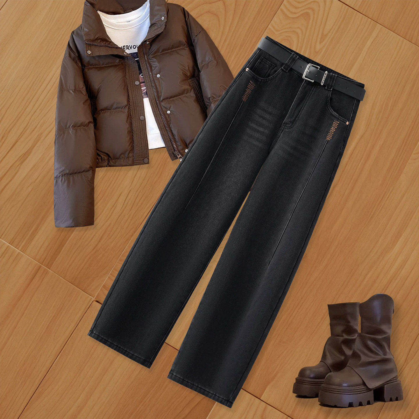 拉夏贝尔宽松弯刀牛仔裤女2025新款加绒香蕉裤秋冬季大尺码宽裤子,女装/女士精品,大码裤装,淘宝优惠券,粉丝福利购,淘宝优惠卷