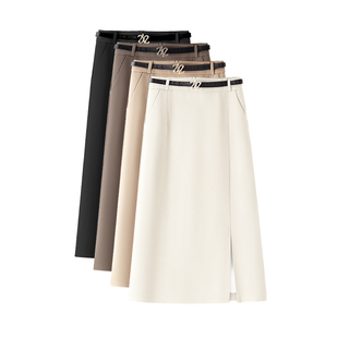 半身裙女2025新款夏天短裙高腰薄款西装包臀裙夏季中长款一步裙