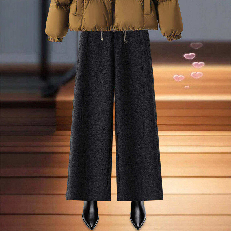 拉夏贝尔设计感灰色直筒阔腿裤女春季2026新款高腰显瘦休闲弯刀裤,女装/女士精品,大码裤装,淘宝优惠券,粉丝福利购,淘宝优惠卷