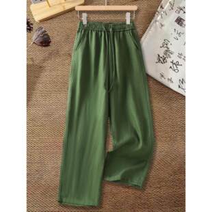 潮牌凉感休闲直筒裤 拉夏贝尔阔腿裤 子 高腰美式 2026新款 女夏季 薄款