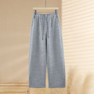 2026新款 休闲裤 秋冬季 阔腿裤 拉夏贝尔弯刀卫裤 加厚加绒运动裤 女款