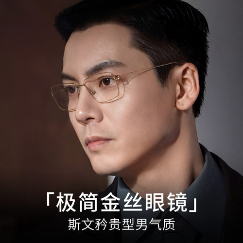老钱风金丝眼镜防蓝光男8g超轻眼镜框21005复古方框近视镜架