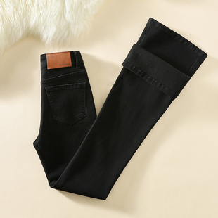 小个子黑色高腰显瘦弹力喇叭裤 新款 女2026春季 艾格复古微喇牛仔裤