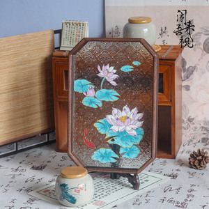 [睡莲]掐丝珐琅彩画diy材料包摆件托盘手工装饰画礼物团建文创diy