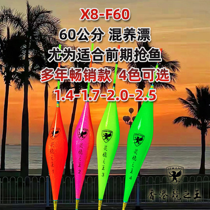 X8-F60香港竞之王超长菱形 混养纳米浮漂黑坑鲤鱼偷驴  中小扁尾