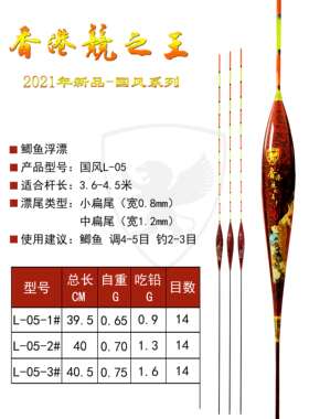 L-05  国风系列 中长身大小鲫鱼漂 香港竞之王纳米浮漂