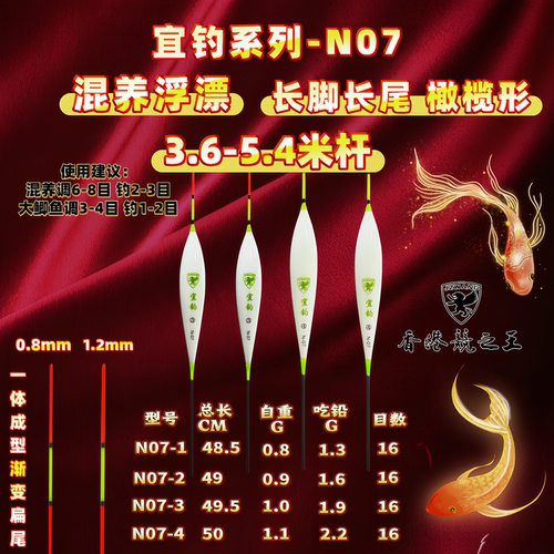 鲫鱼漂混养中扁鲫鱼漂