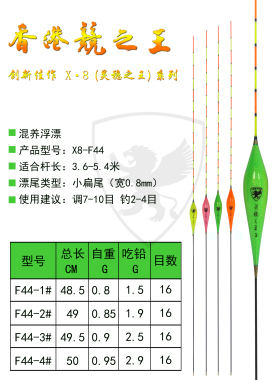 X8-F44 黑坑混养纳米浮漂 小扁尾（类似款D26/N08)