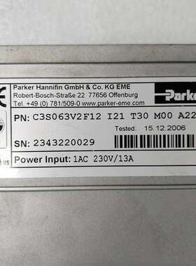PARKER 派克 COMPAX3 C3S063V2F12 I21 T30 M00 A22 原装拆机件