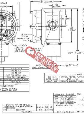 UE原装进口【J120-S164B】UE防爆开关尺寸图