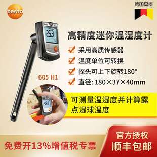 德图testo605-H1/H2温湿度仪管道式温度计湿度湿球温度温湿测量仪