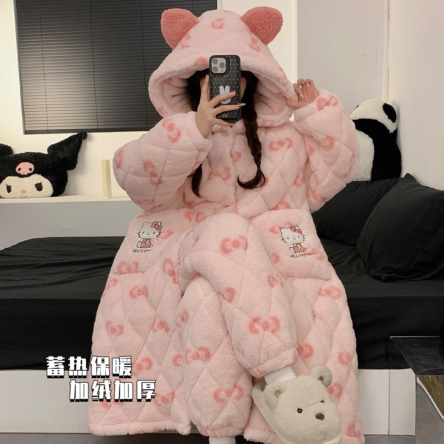 睡衣女款秋冬季珊瑚绒加绒加厚2026新款睡袍浴袍毛茸茸冬天家居服