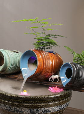 万盛达陶罐摆件流水器