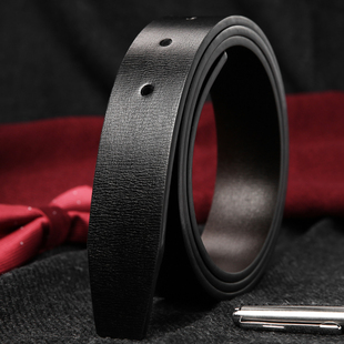 不带头皮带男真皮无头皮带男士腰带针扣牛皮裤带带身无皮带头
