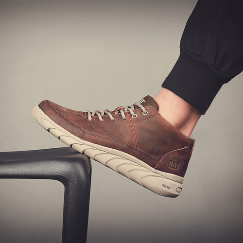 春秋季复古风中帮真皮休闲鞋