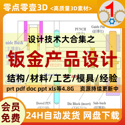 产品设计理论经验钣金产品结构材料工艺冲压模具全套技术资料合集