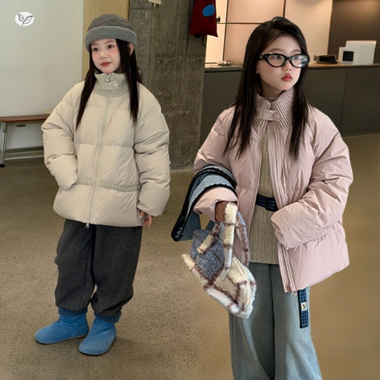 女童冬季新款韩版拼接立领棉服中大童保暖加厚棉衣外套学生上衣潮