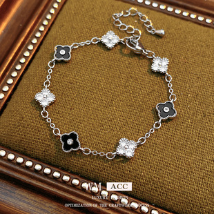 锆石幸花朵手链女时尚 工厂家 百搭感轻奢手环小众手饰女款