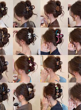 韩版气质设计感抓夹女2025新款后脑勺鲨鱼夹子高级感大号发夹发饰