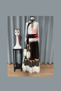 藏族舞蹈组合民族民间舞独舞剧目艺考定制演出服棉麻