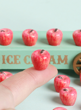 立体红苹果平安果树脂微景观场景装饰车载桌面小摆件制作钥匙挂件