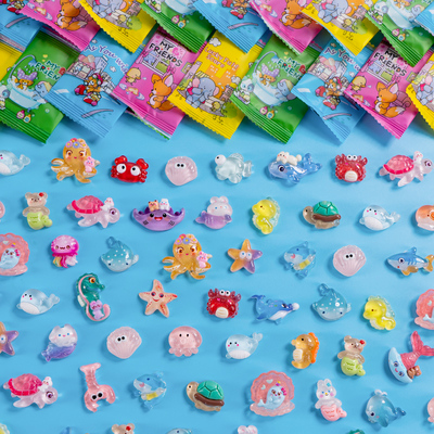 夜光海洋动物盲袋卡通树脂配件