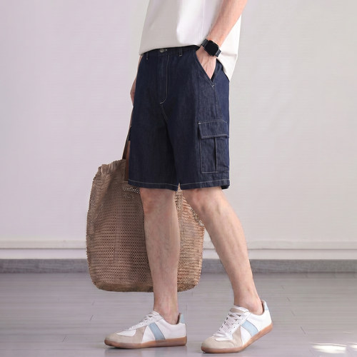 希越夏季薄款工装多口袋牛仔短裤
