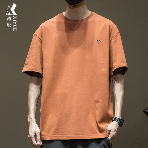 夏季纯棉加大码休闲短袖t恤