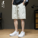 男夏季 直筒运动沙滩裤 薄款 子宽松大码 外穿六分裤 纯色百搭休闲短裤