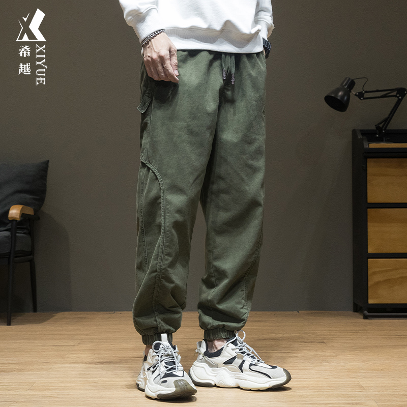 希越工装束脚休闲裤宽松运动裤子