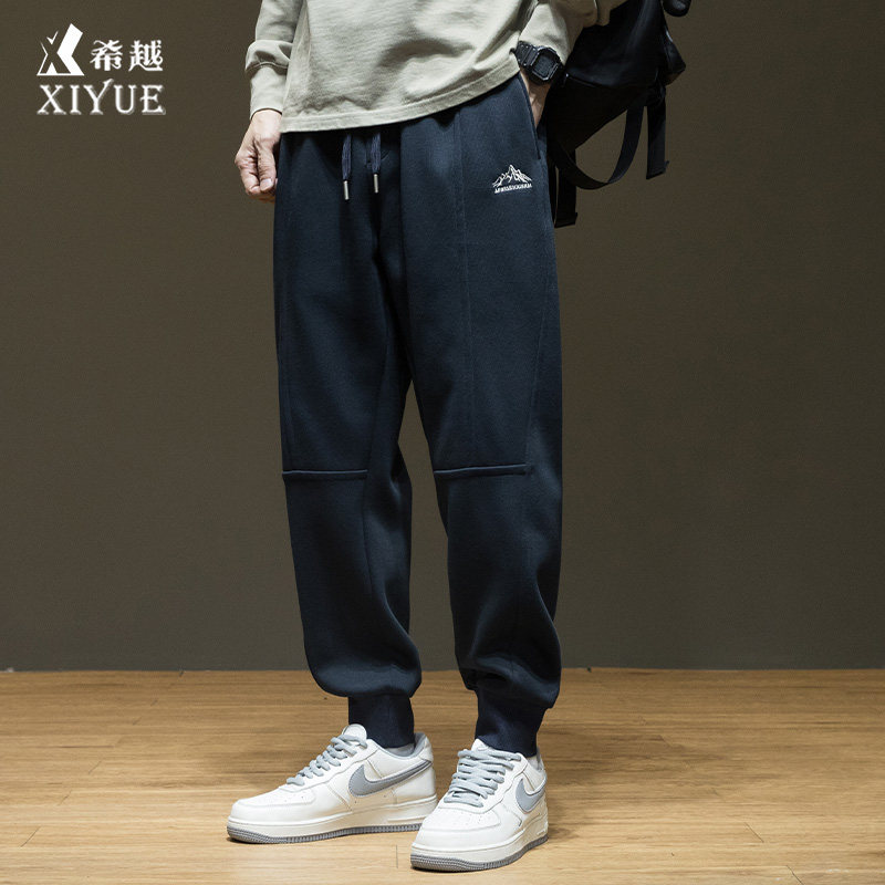 360克重磅刺绣束脚卫裤